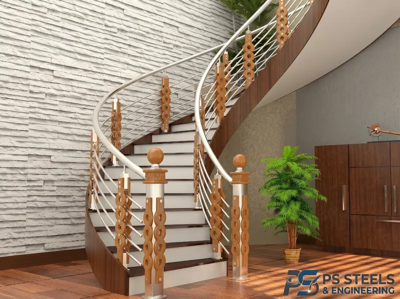 Curved SS Handrail, Private Villa